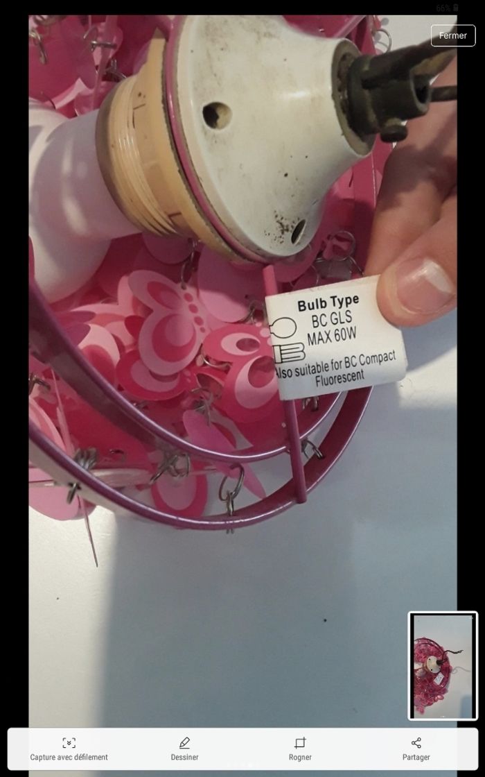 Suspension rose coeur papillon - photo numéro 4