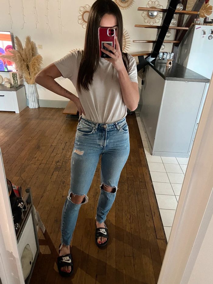 Jean mom bleu clair