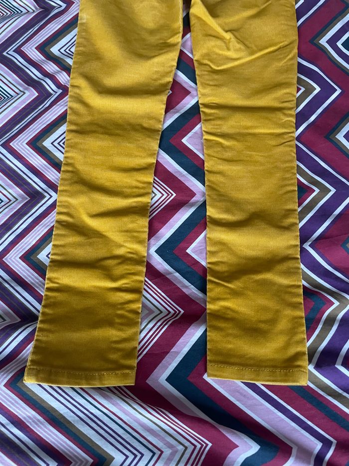 Pantalon velours ras moutarde fille tbeg 7 ans taille réglable - photo numéro 5