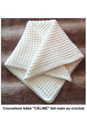 Couverture bébé CÂLINE fait main au crochet
