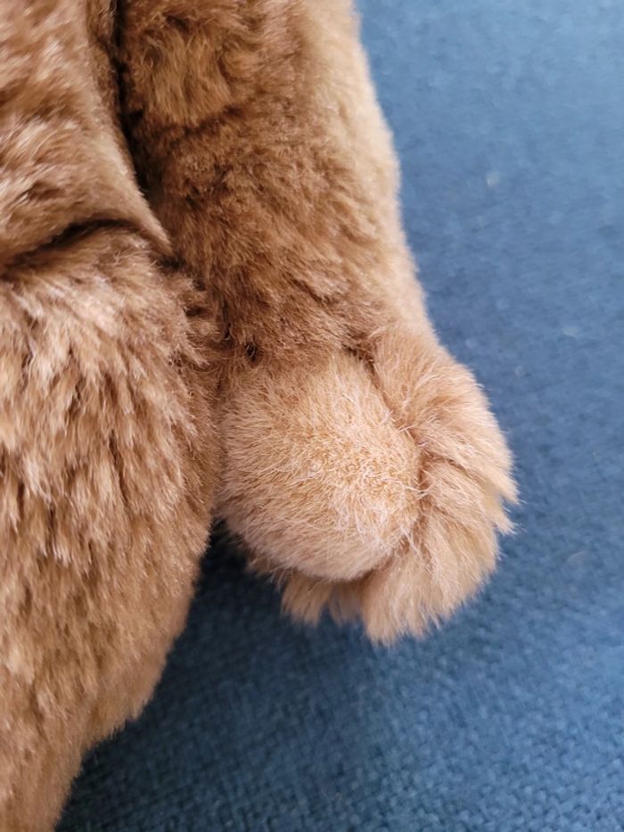 Peluche Ours brun articulé Steiff 26cm debout assis marron collection noeud rouge - photo numéro 4