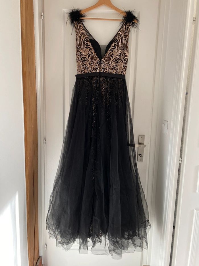 Robe de soirée noir et pailletée or S - photo numéro 4