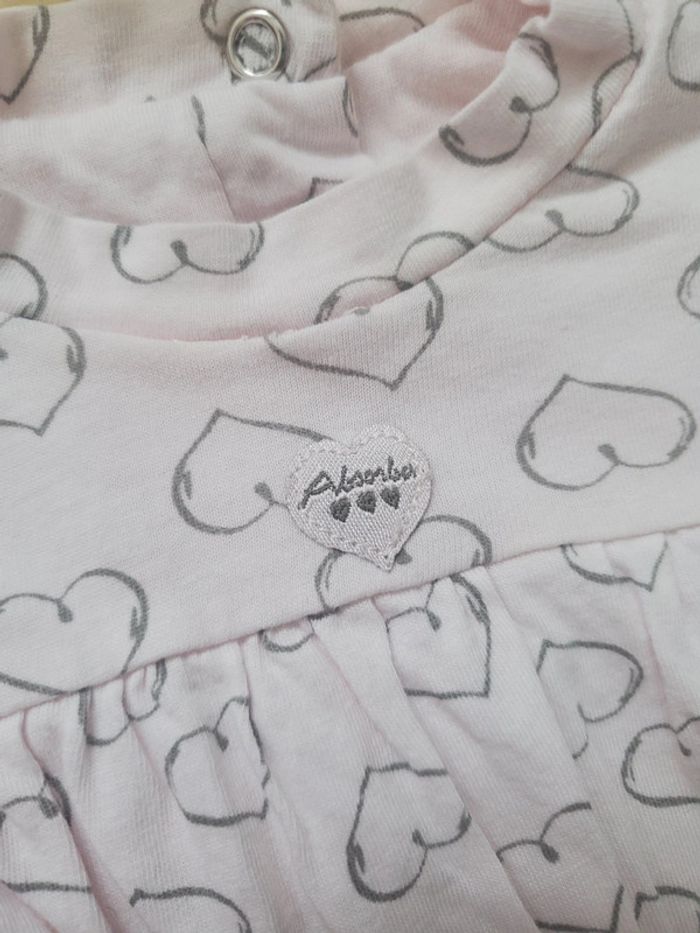 🌸 Pyjama de naissance absorba rose avec cœur - photo numéro 2