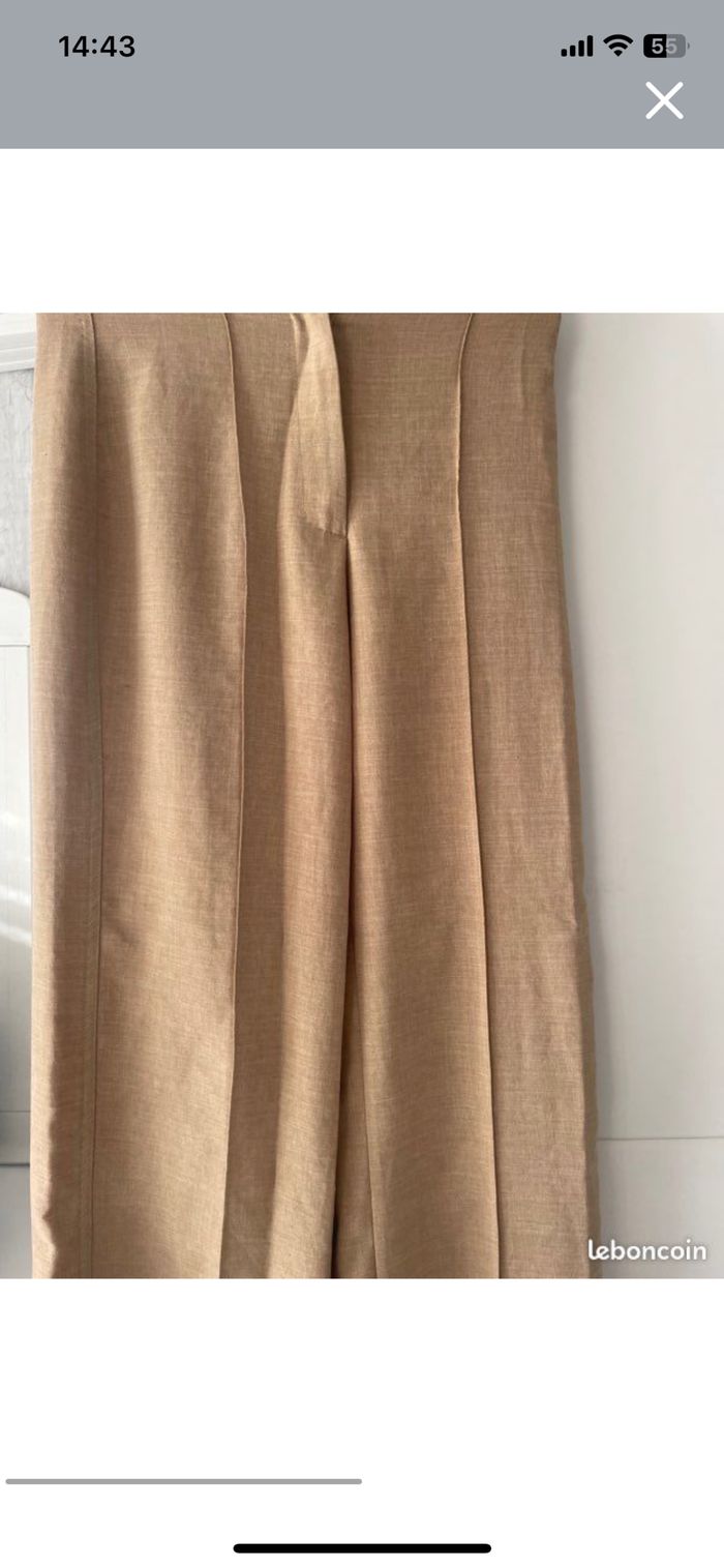 Lot de deux pantalons larges beige et blanc