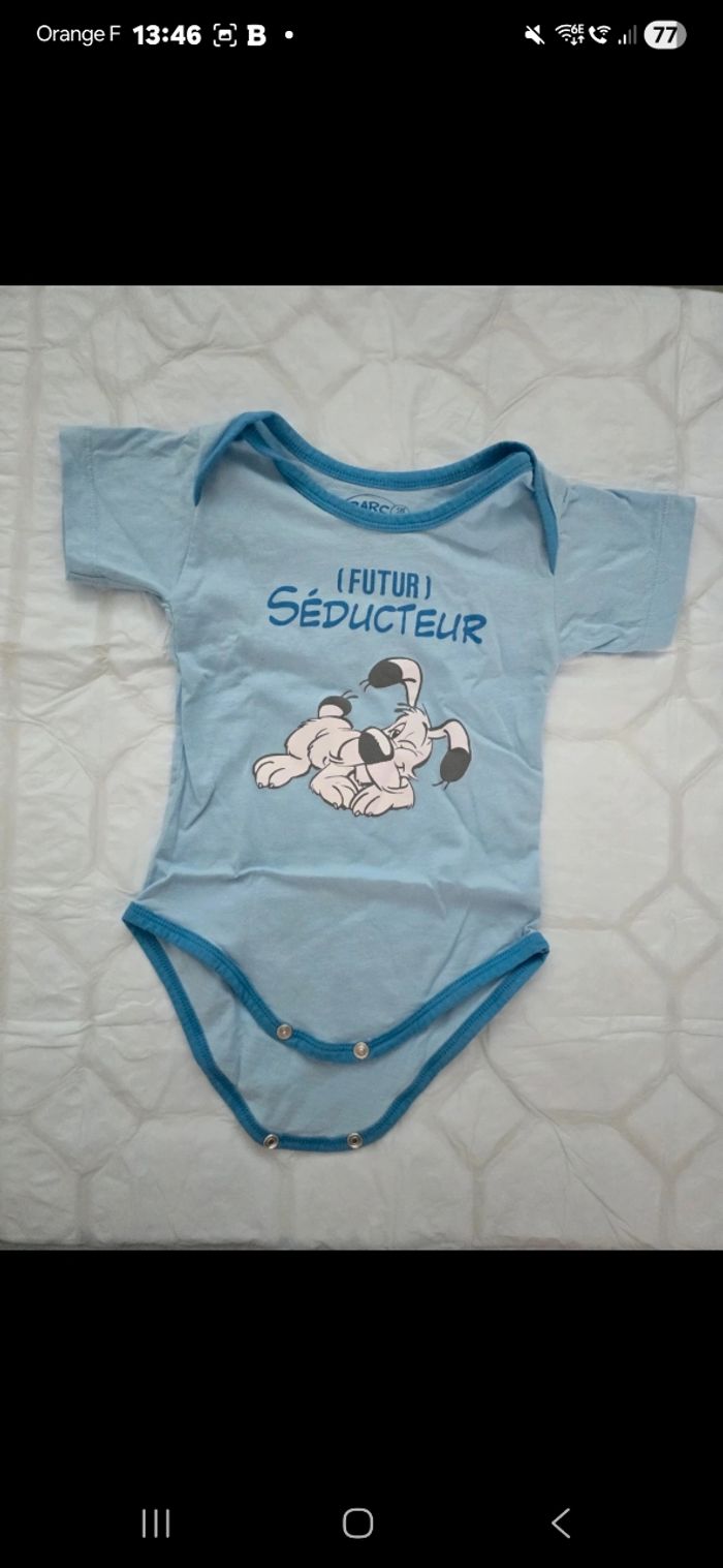 Body Bébé Parc Astérix Idéfix "Futur Séducteur" - 18 Mois