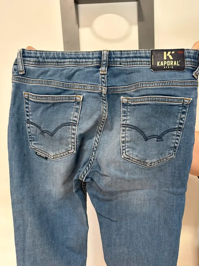Jeans kaporal bleu marine 14 ans slim - photo numéro 4