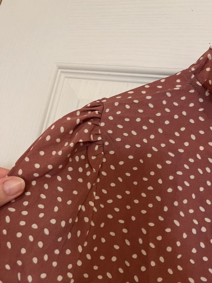 Blouse rose à pois - photo numéro 3