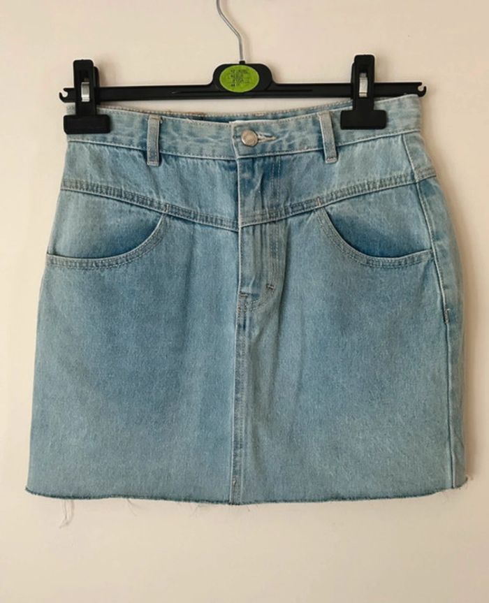Jupe en jean, bleue, Pull & Bear
