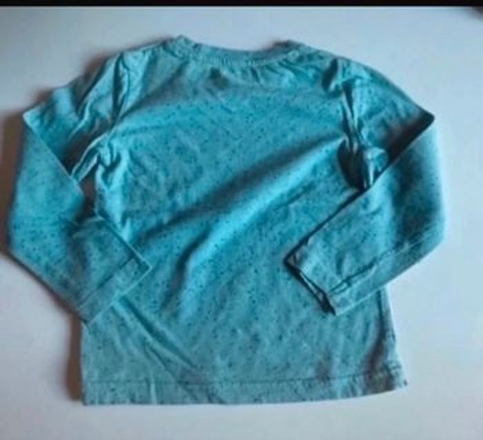 T-shirt / Sous pull manches longues TRÈS BON ÉTAT pour garçon taille 4 ans couleur bleu turquoise - photo numéro 3