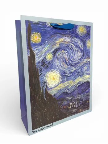 Sac cadeau Mikirei La Nuit Étoilée Van Gogh 32 x 42 x 11,5 cm Neuf