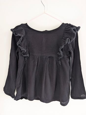Blouse manches longues à volants noir 4 ans Zeeman