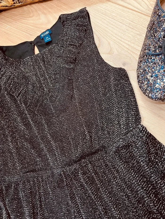 Taille 6 ans robe de fête fille Kiabi noire grise * paillettes scintillantes * 🩷 - photo numéro 4