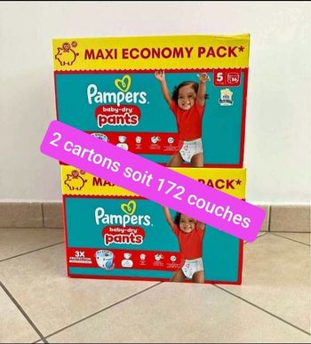 2 cartons couches Pampers  Baby dry taille 5 pants