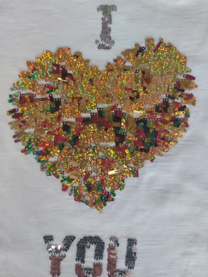 T-shirt blanc avec sequins - photo numéro 2
