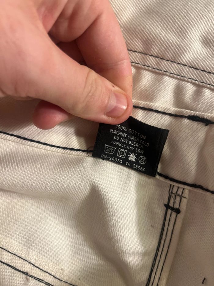 Short/Jort Stussy White Embroidered Black Big Logo Back – Taille XL - photo numéro 7