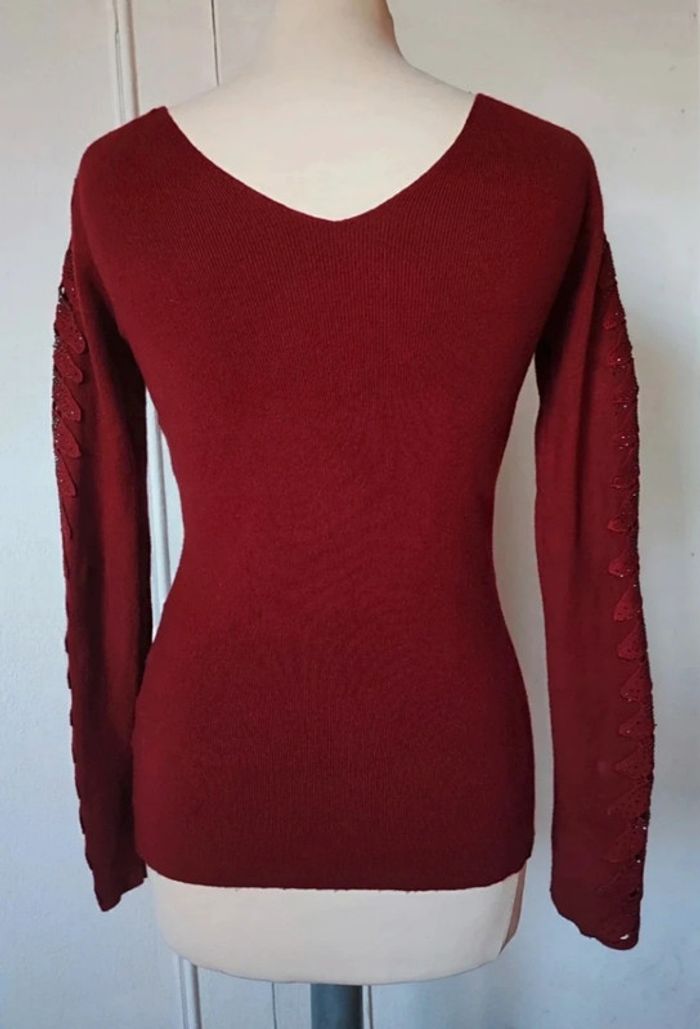 pull de fête rouge avec diam's taille unique xs s m marque BX MC lorene - photo numéro 6