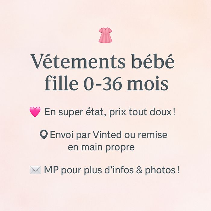 Vétements bébé fille 0-36 mois