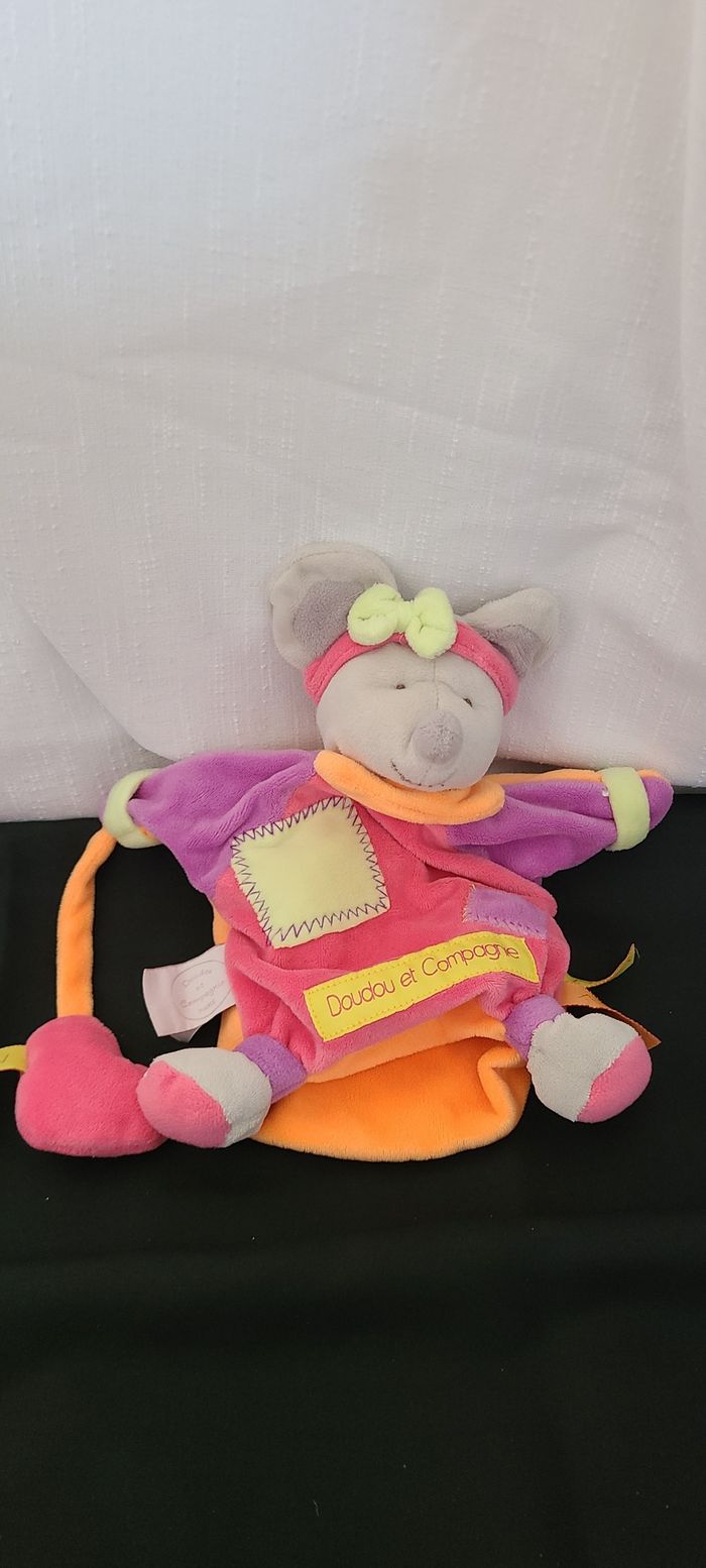 Doudou marionnette souris DOUDOU ET COMPAGNIE Zigzag coeur