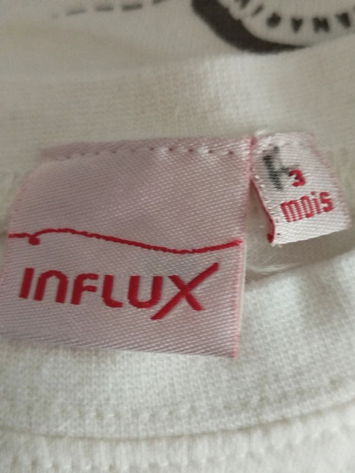 Tee-shirt manches longues blanc imprimé Influx taille 3 mois - photo numéro 3