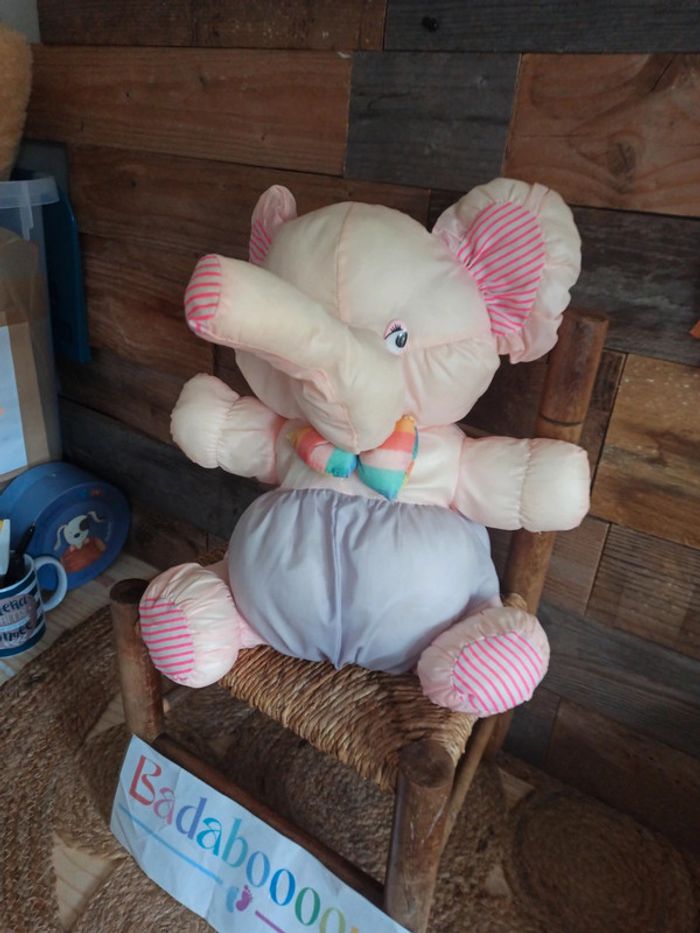 Peluche éléphant bikin Toile parachute vintage tbe - photo numéro 6