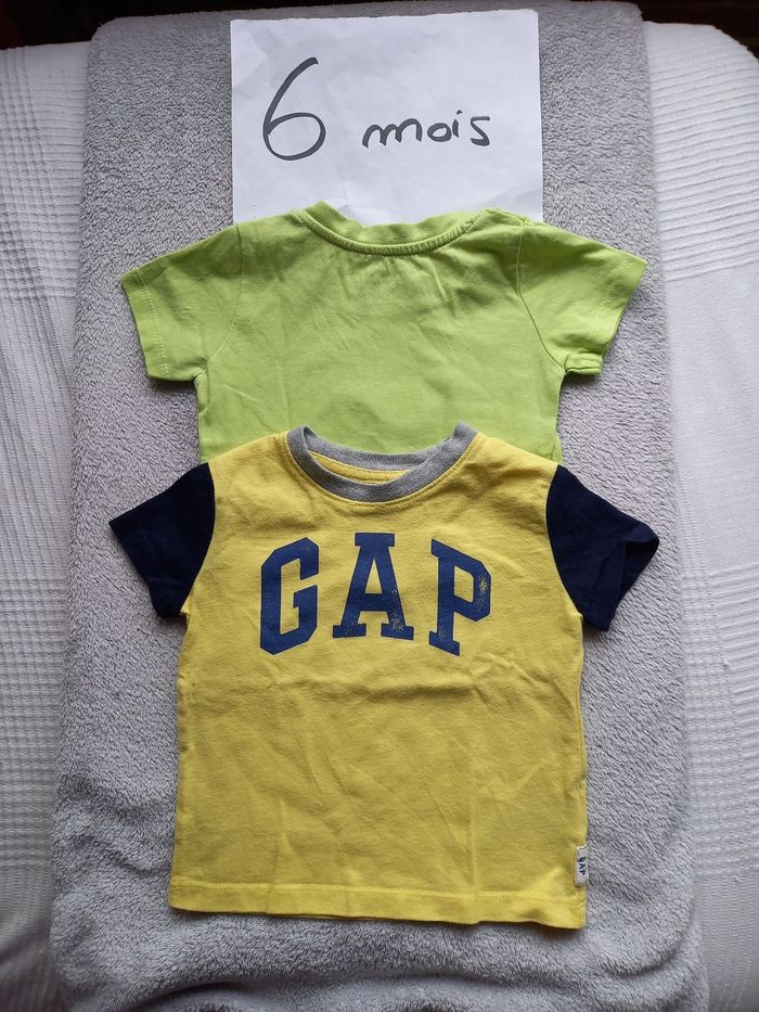 Lot t-shirt garçon manches courtes 6-9 mois - photo numéro 2