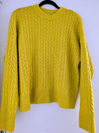 Pull femme BERSHKA S Jaune moutarde