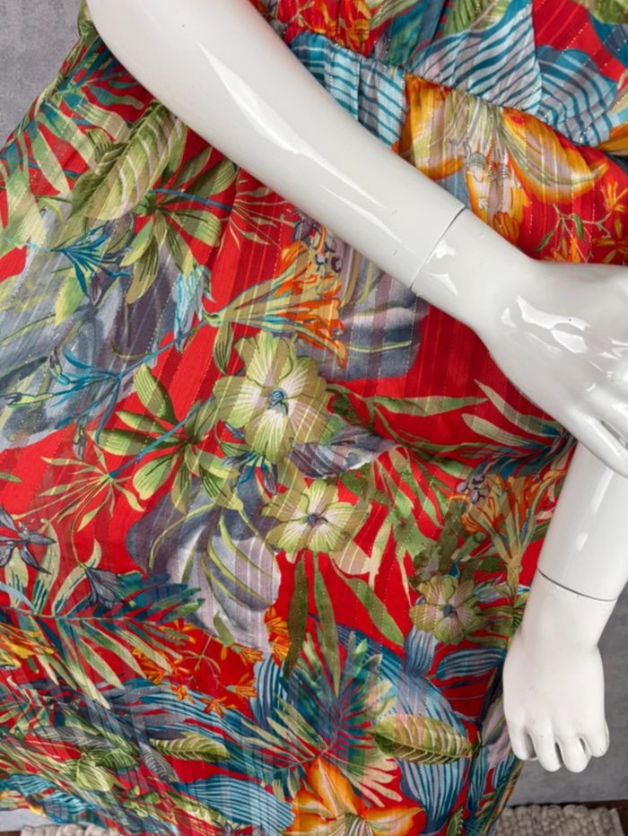 🌸 Robe longue à motif avec noeud sur les épaules Taille 42/44 - photo numéro 3