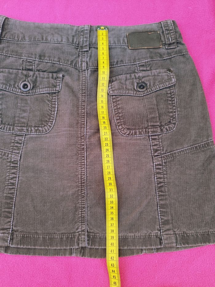 Jupe courte Esprit en velours côtelé marron T34 - photo numéro 4