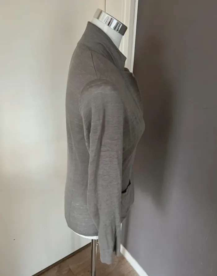 Majestic filature, veste blazer en lin femme, taille 3/40 kaki vert - photo numéro 4