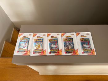 Lot de  5 blister Pokémon écarlate et violet étincelles déferlantes