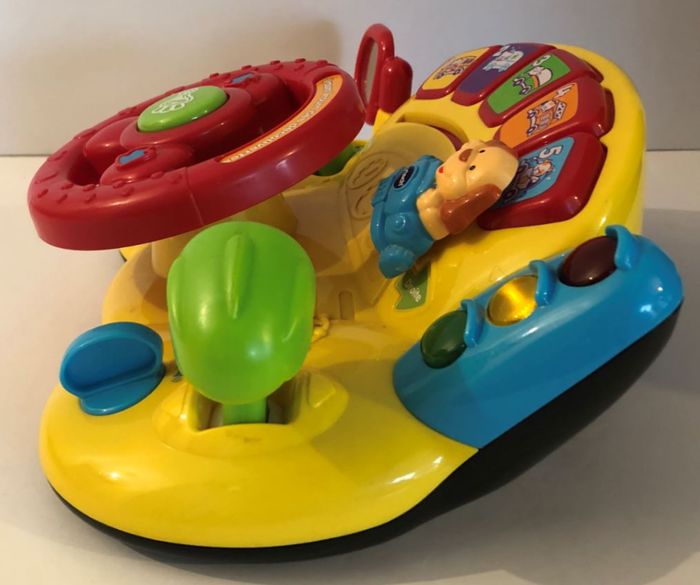 Vtech vroum vroum des découvertes 12-36 mois volant interactif parlant musical jaune effets sonores et lumineux comptines nombres couleurs animaux véhicules klaxon clignotant motricité fine lot SOP77 - photo numéro 4