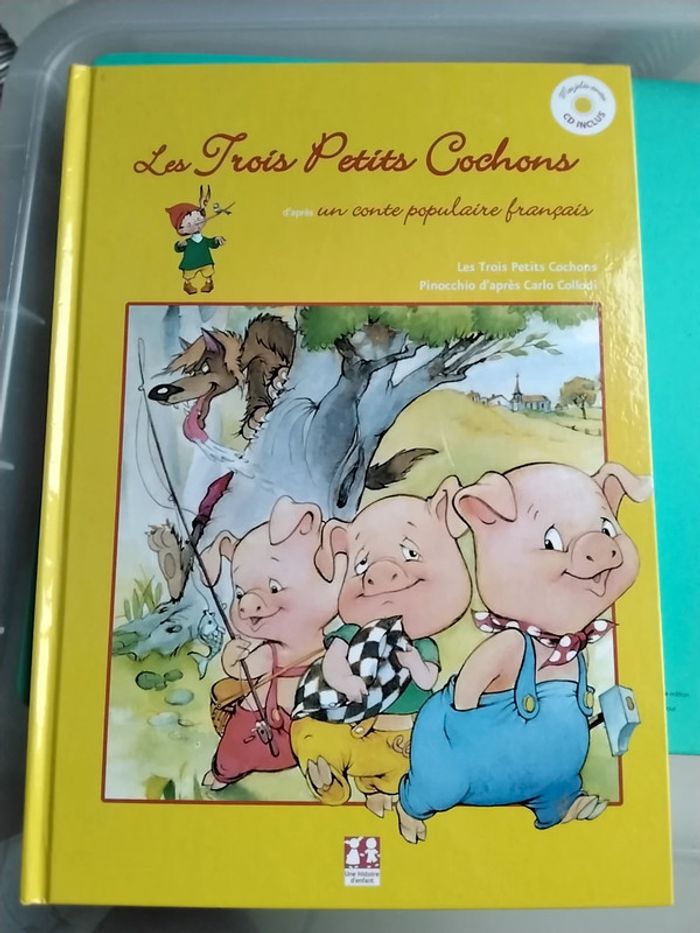 Livre avec cd les 3 petit cochon et pinocchio