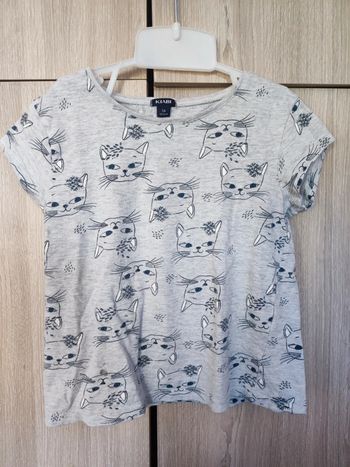 T Shirt gris imprimé dessin chat 5 ans ( coton ) / Kiabi