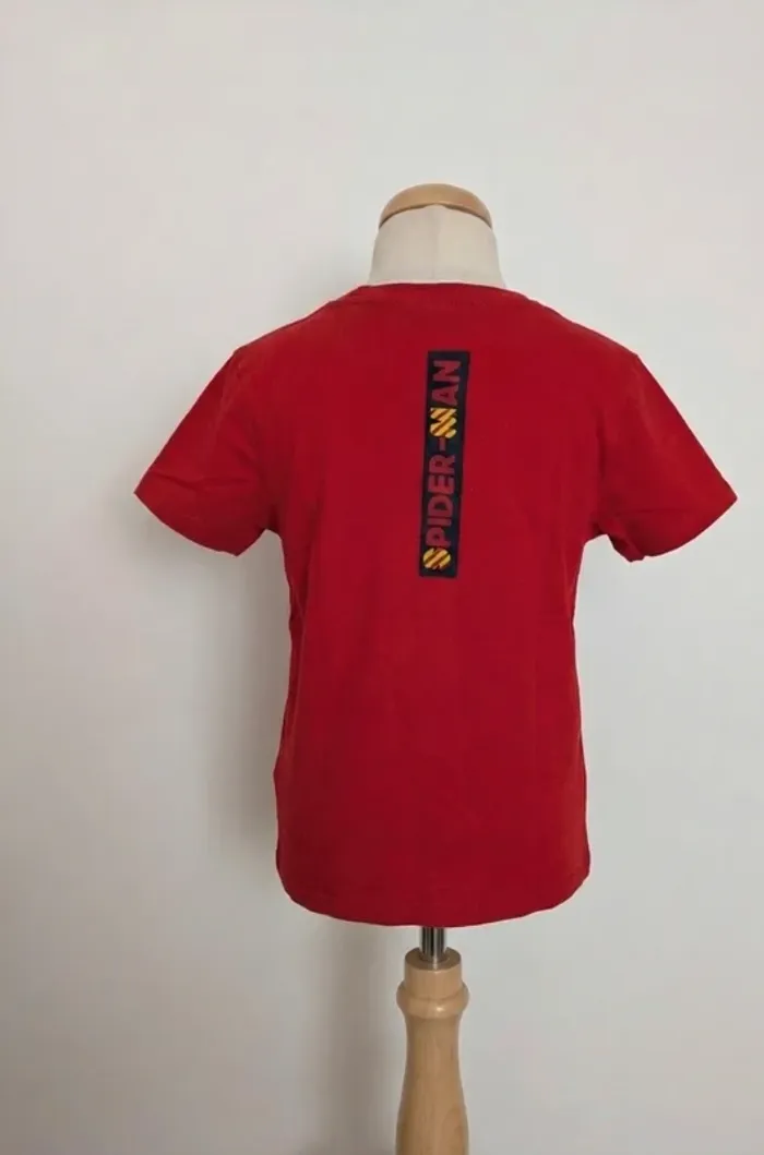 T-shirt Spider-Man Marvel Rouge - 6 Ans - Coton - (Taché / Pour jouer) - photo numéro 2
