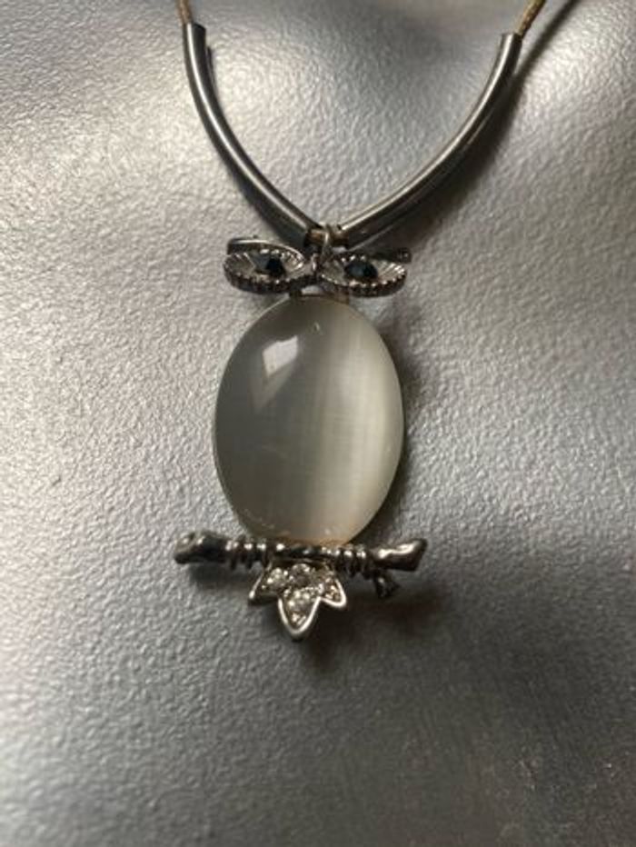 Joli collier Oeil de chat hibou chouette - photo numéro 5