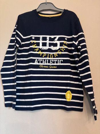 🌷T-shirt manche longue style marinière marine à rayures 8 ans 🌷