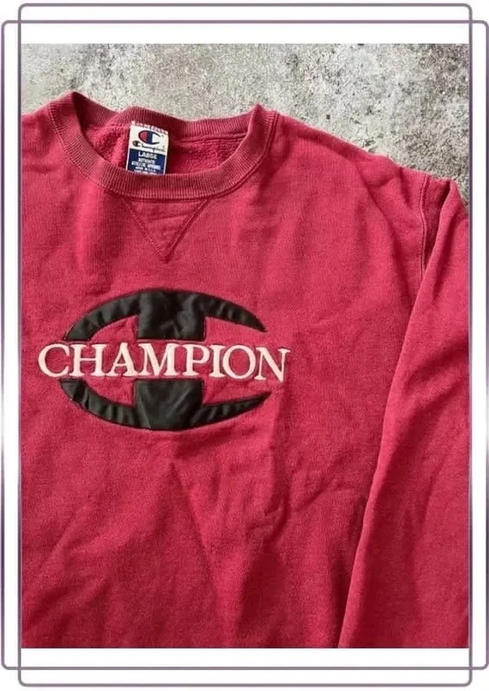Sweat vintage Champion homme coton L - Men Crew neck hoodie - Girocollo - Herren Rundhalsausschnitt - photo numéro 2
