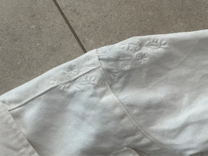Veste en jean fille blanche - photo numéro 2