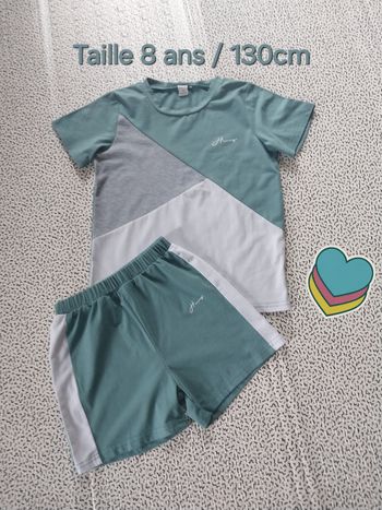 Ensemble garçon Shein – 2 pièces (T-shirt + short)