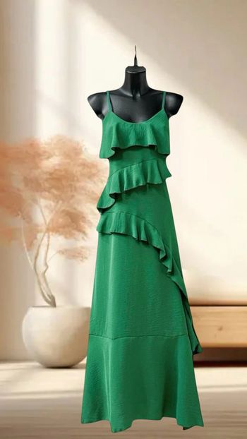 Robe verte d’été avec fente