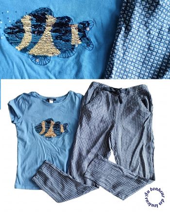 8 ans ensemble été okaidi teeshirt et pantalon fluide