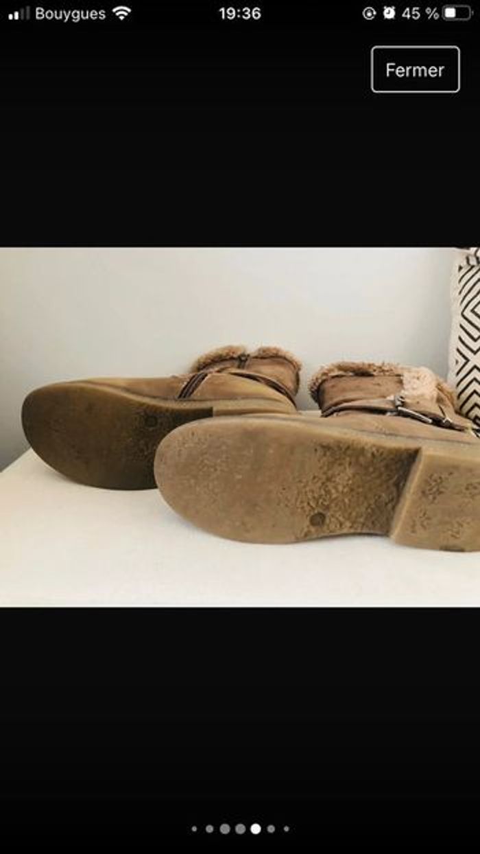 Paire de bottes enfant fille taille 34 fourrure bottines - photo numéro 5