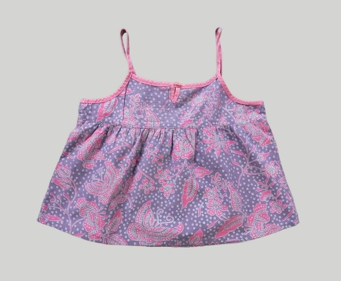 Blouse sans manche popeline violet rose fleurs Orchestra 8 ans 128 cm fille - photo numéro 4