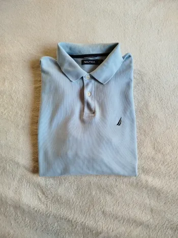 Polo vintage Nautica bleu ciel taille L