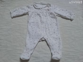 Sergent major pyjama velours fleurs oiseau 1 mois