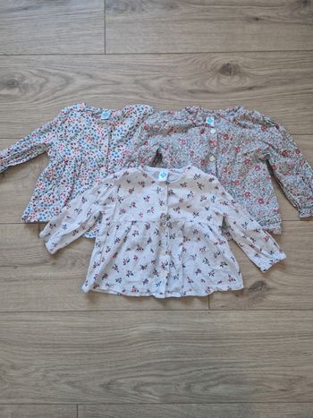 Lot de 3 chemises bébé fille Tex 12 mois