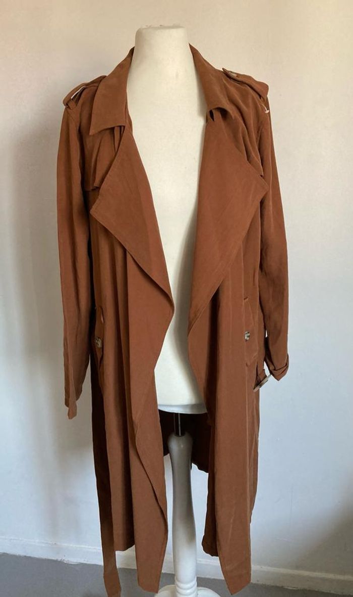 Longue veste, trench léger camel cache cache taille 34 Neuve - photo numéro 4