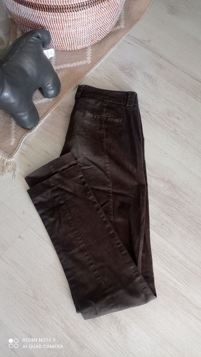 Pantalon marron Kookaï coupe ajustée taille S Tbe - photo numéro 3