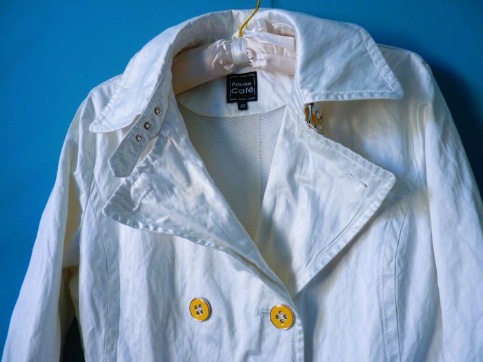Manteau Trench Femme Pause Café 40 L veste blanc TBE - photo numéro 9