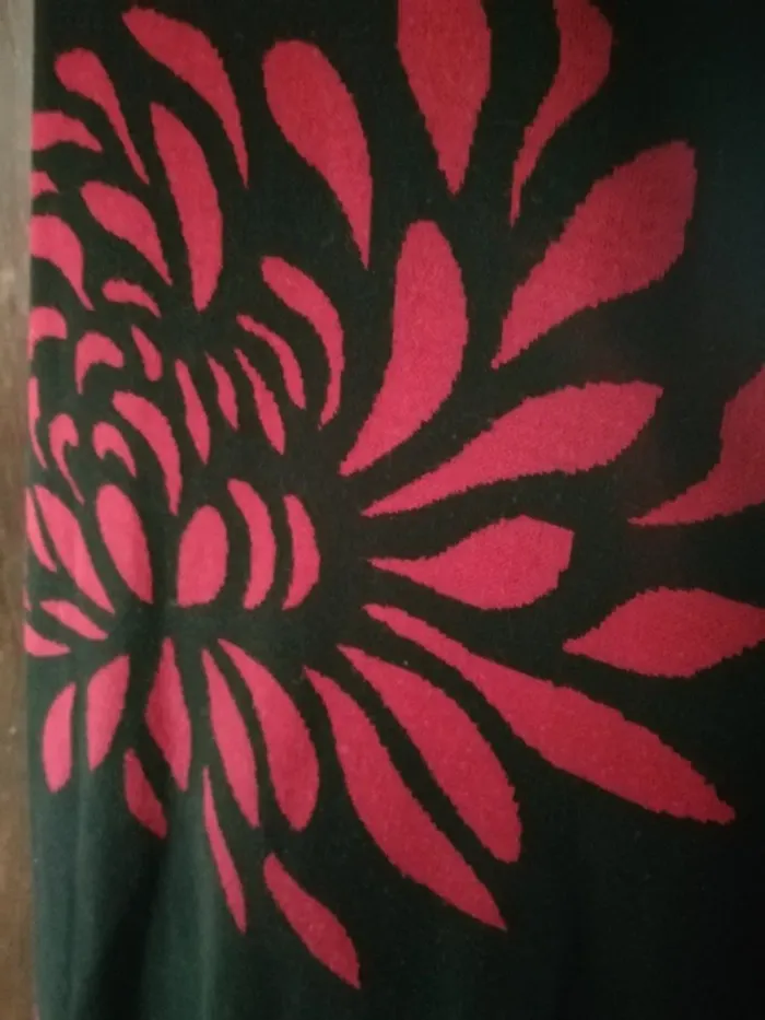 Robe dress noir rouge black red fleur demi saison - photo numéro 4